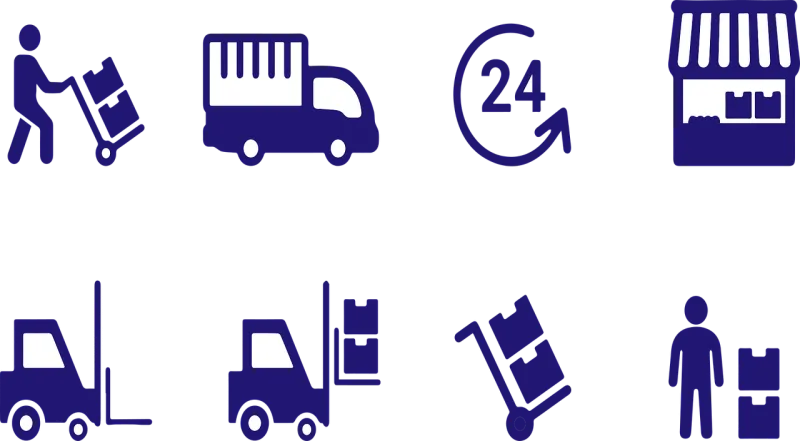 Delivery Package Icons Stickdatei – Fahrzeuge