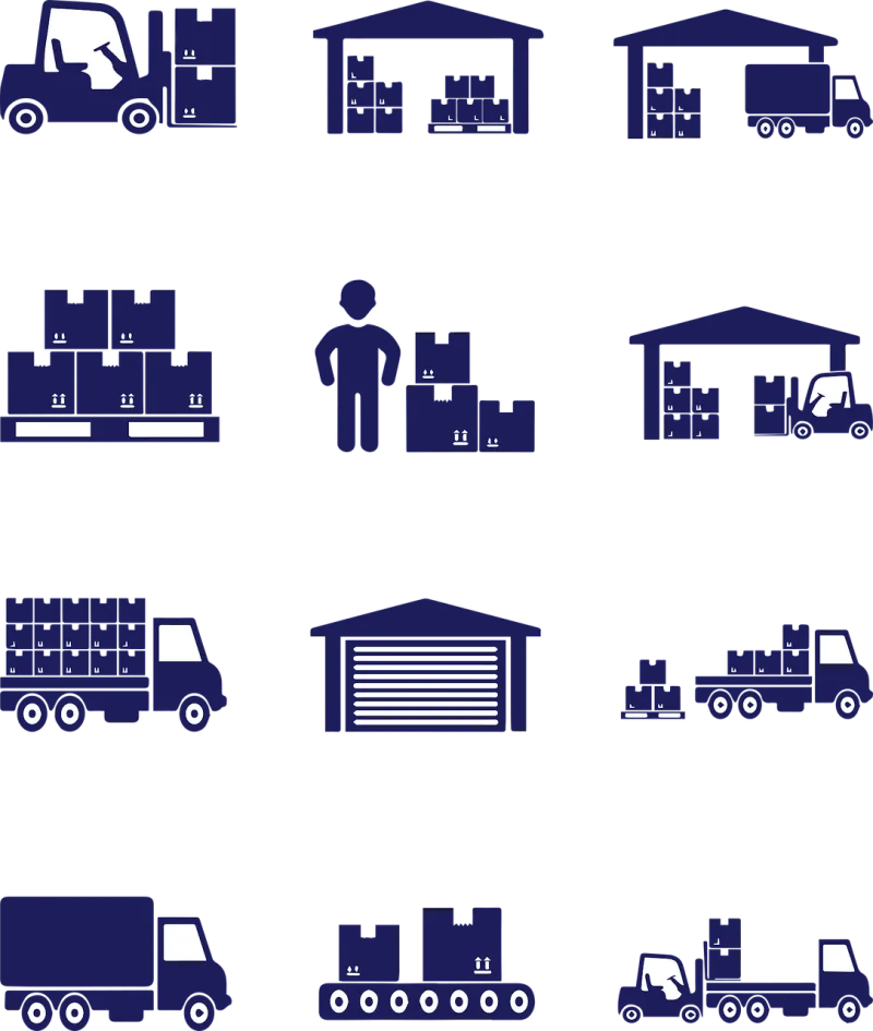 Delivery Package Icons Stickdatei – Fahrzeuge