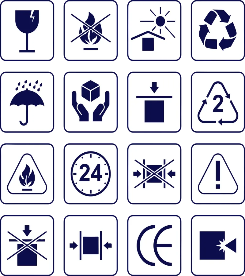 Packaging Signs Icons Stickdatei – Natur
