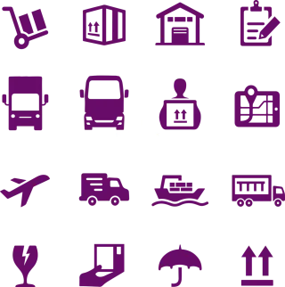 Shipping Package Icons Stickdatei