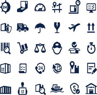 Packaging Shipping Icons Stickdatei
