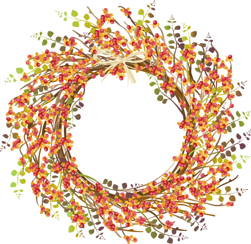 Wreath Decoration Bittersweet Stickdatei – Weihnachten
