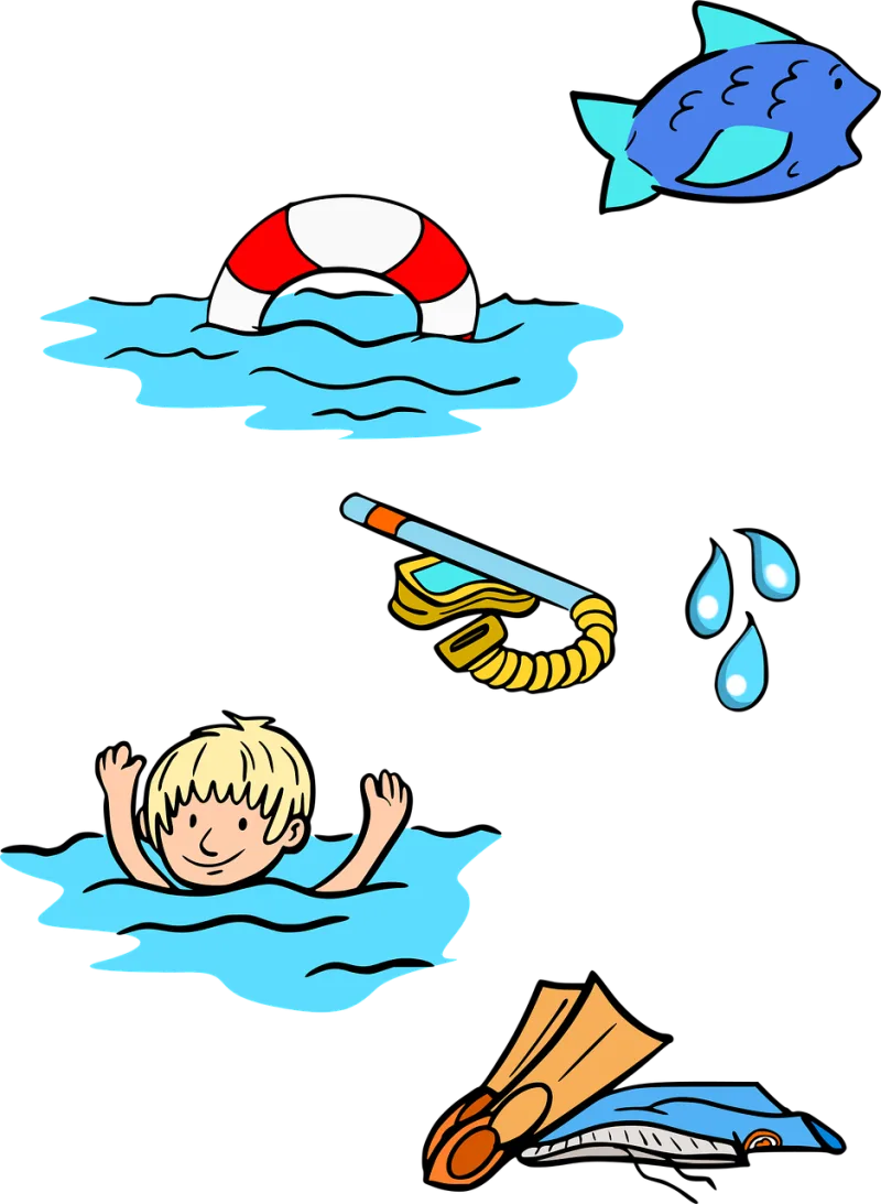Swimming lessons Swimming course Snorkel Stickdatei – Sport