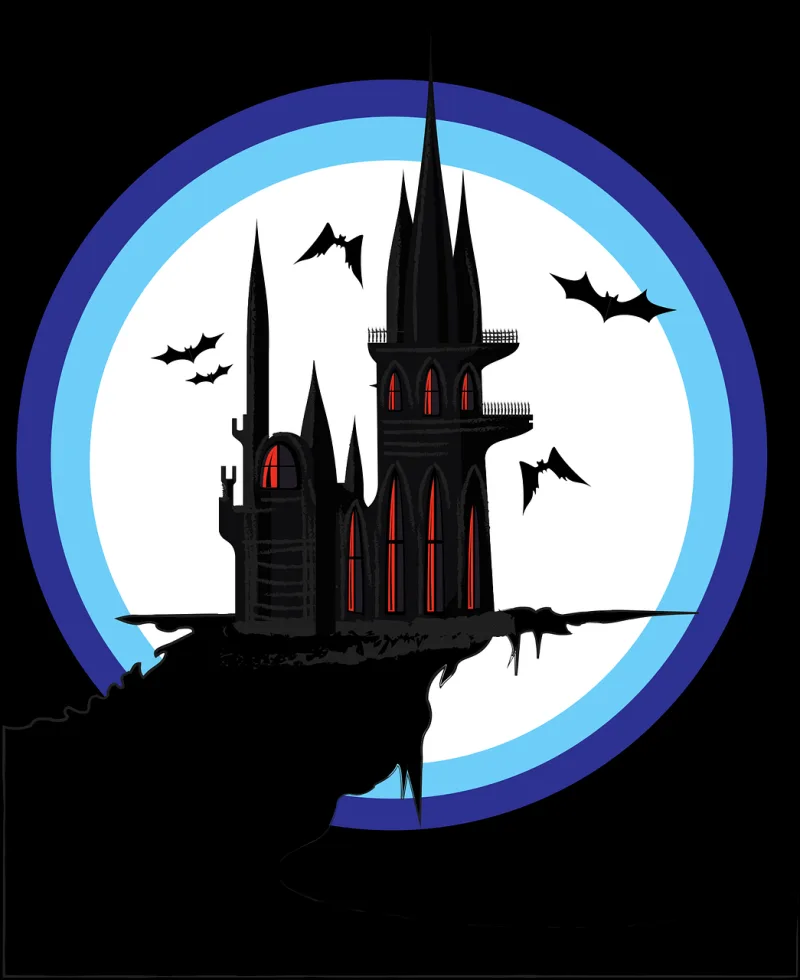 Halloween Scary castle Spooky castle Stickdatei – Kinder