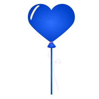 Balloon Heart Blue Stickdatei