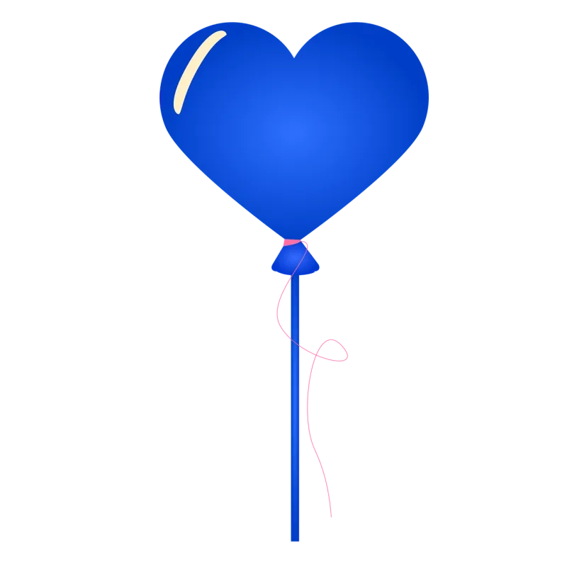 Balloon Heart Blue Stickdatei – Kinder