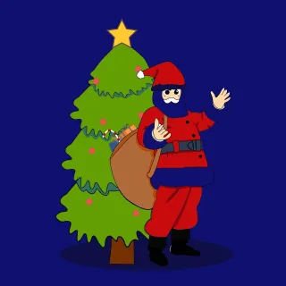 Christmas Christmas tree Santa claus Stickdatei