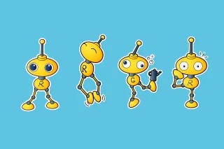 Robots Robotics Cute robots Stickdatei – Kinder
