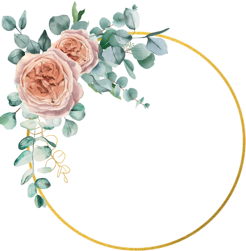 Flowers Leaves Frame Stickdatei – Herzen & Liebe
