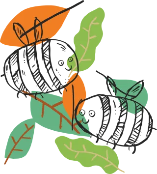 Drawing Bees Line art Stickdatei