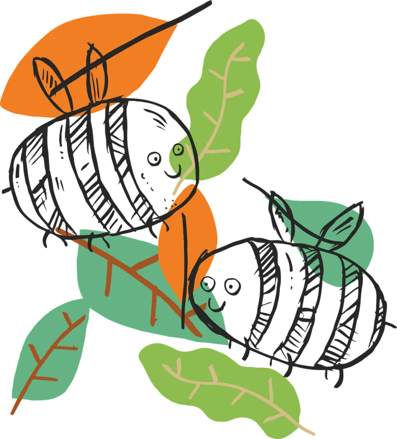 Drawing Bees Line art Stickdatei – Tiere