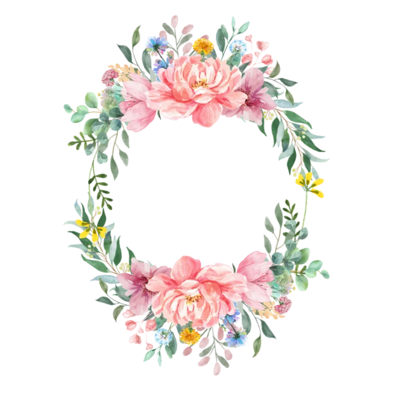 Frame Boundary Flower wallpaper Stickdatei – Herzen & Liebe