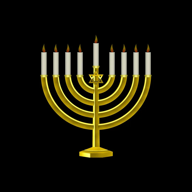 Menorah Candles Judaism Stickdatei – Weihnachten
