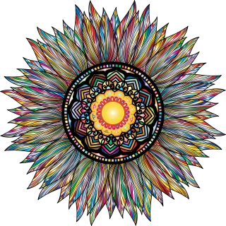 Sunflower Mandala Colorful flower Stickdatei