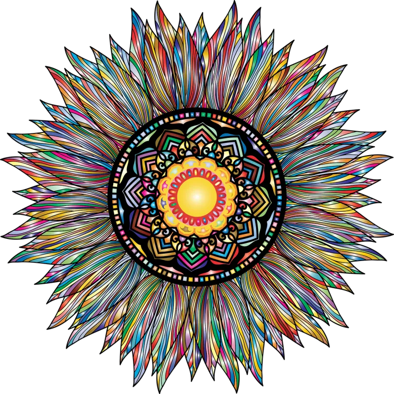 Sunflower Mandala Colorful flower Stickdatei – Blumen