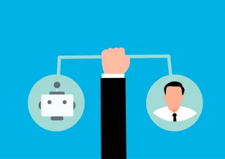 Automation Robot Human Stickdatei