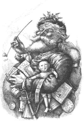 Vintage drawing Christmas Saint nicholias Stickdatei – Weihnachten