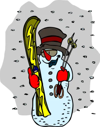 Snowman Skier Snow Stickdatei