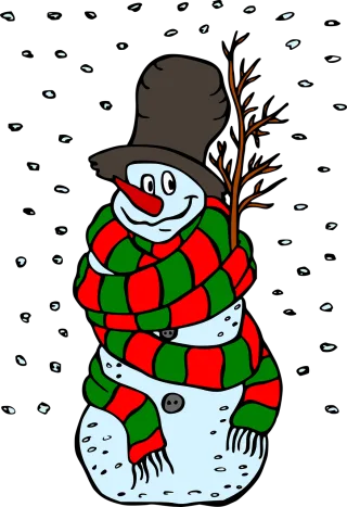 Snowman Scarf Snow Stickdatei