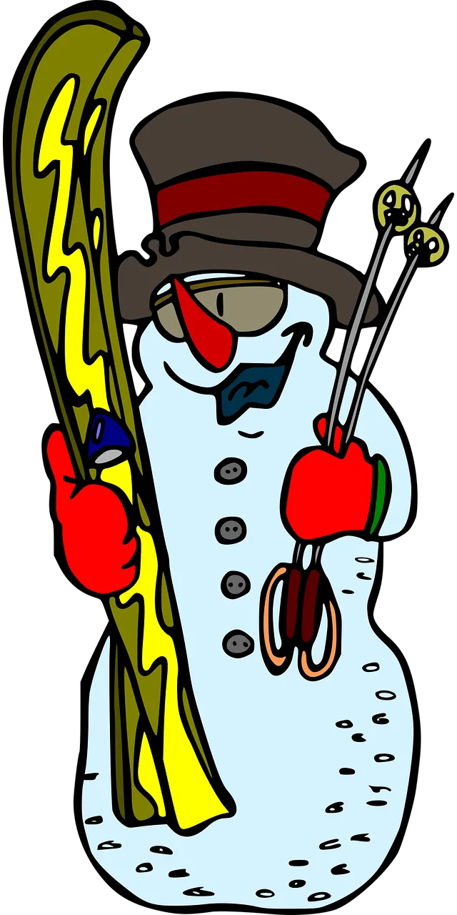Snowman Skier Cheerful Stickdatei – Sport