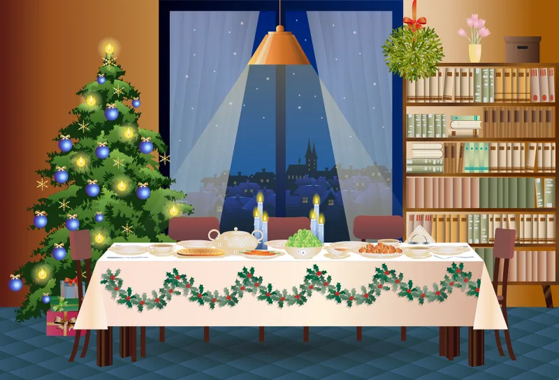 Christmas Christmas dinner Christmas party Stickdatei – Weihnachten