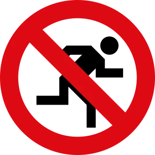 Signage Do not run sign No running sign Stickdatei