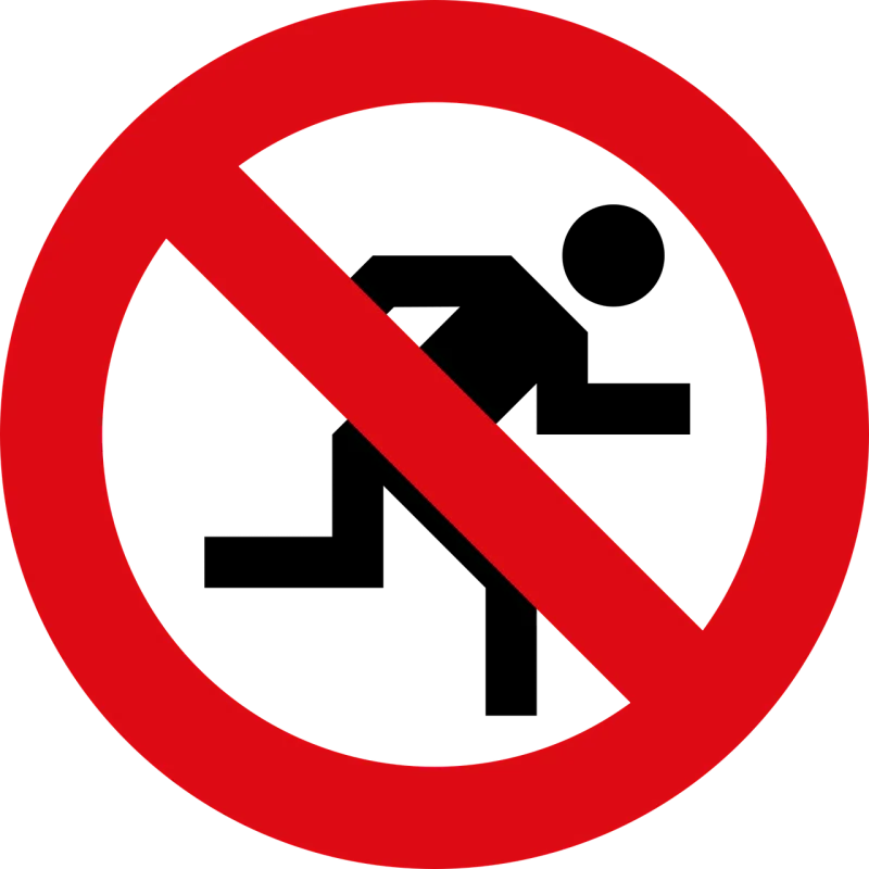 Signage Do not run sign No running sign Stickdatei – Sport