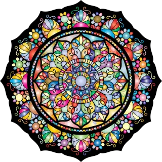 Mandala Stained glass pattern Floral pattern Stickdatei – Blumen
