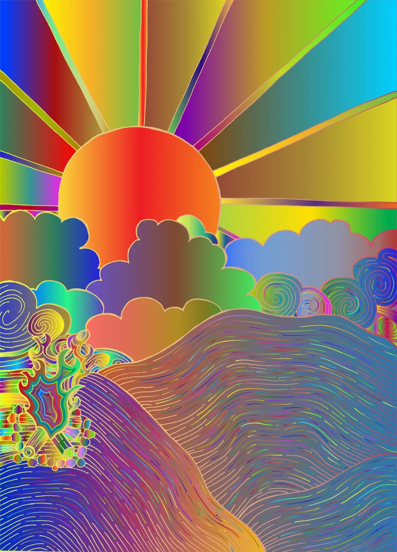 Sunrise Sky Clouds Stickdatei – Kinder