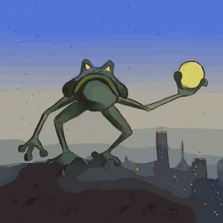 Frog Alien Moon Stickdatei