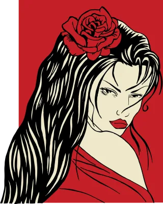 Woman Rose flower Beauty Stickdatei