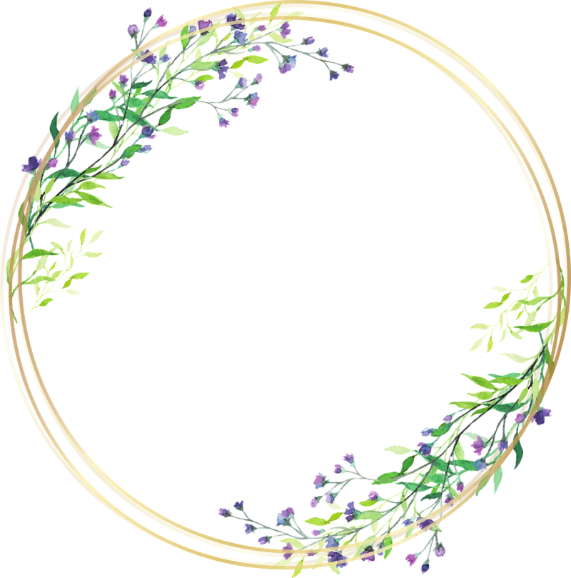 Floral frame Wedding frames Golden frame Stickdatei – Herzen & Liebe