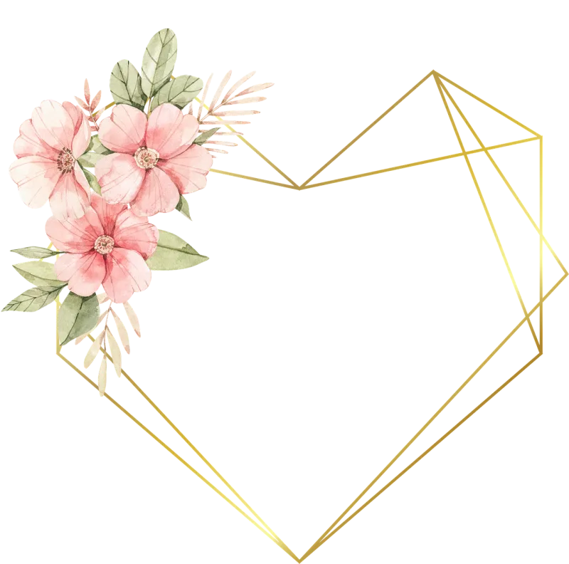 Frame Leaves Flowers Stickdatei – Herzen & Liebe