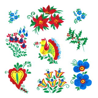 Folk art Slavic pattern Nature Stickdatei