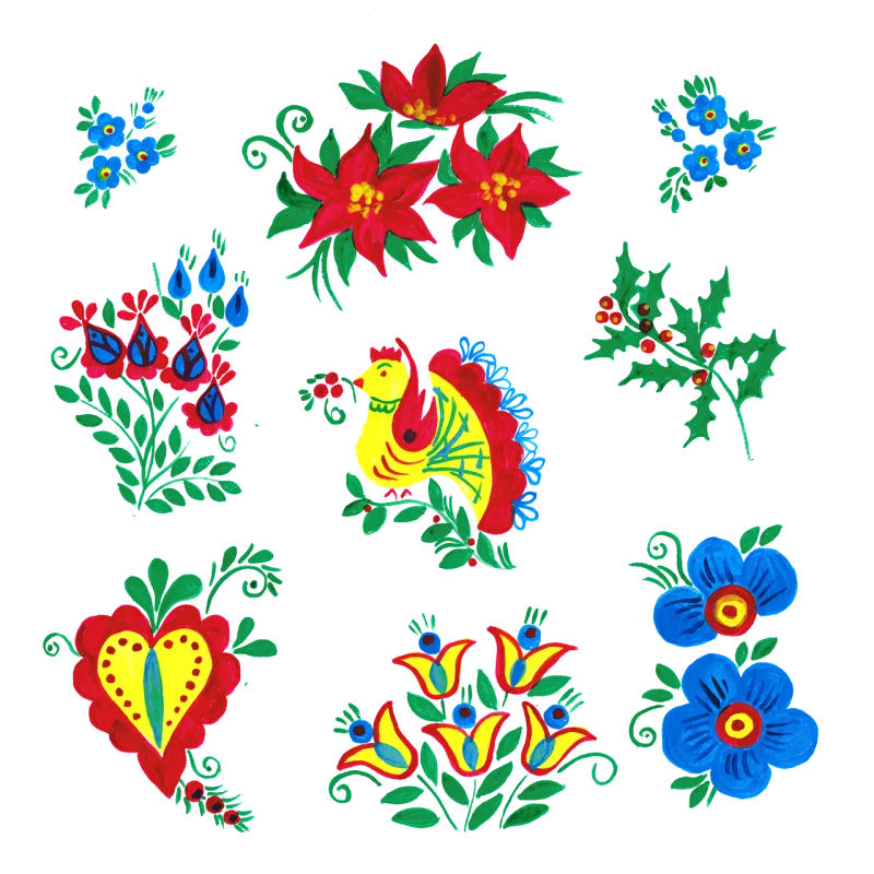 Folk art Slavic pattern Nature Stickdatei – Weihnachten