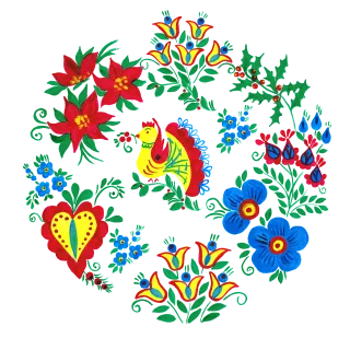 Folk art Slavic pattern Nature Stickdatei
