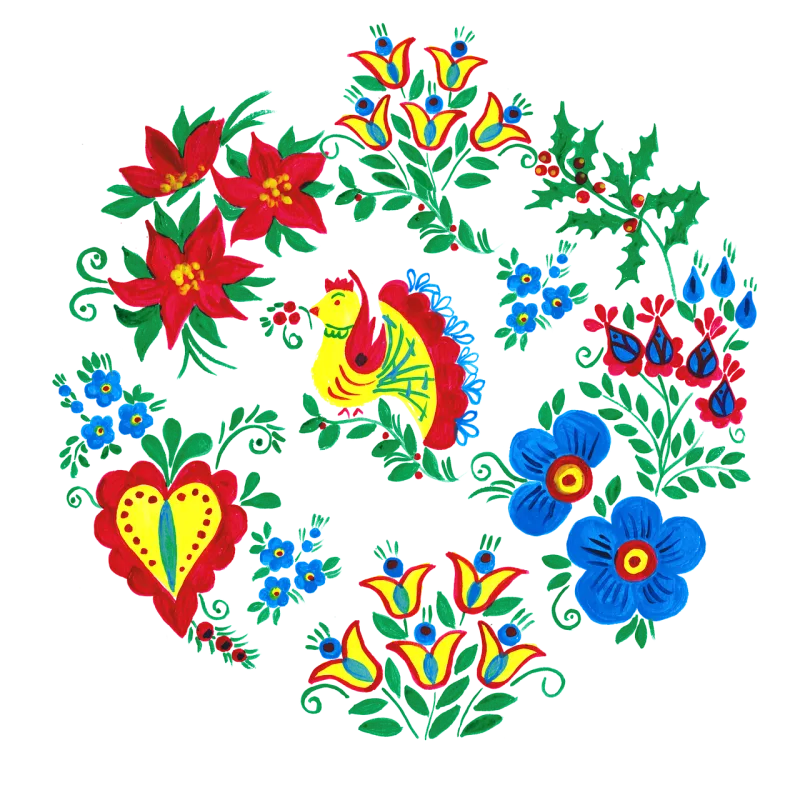 Folk art Slavic pattern Nature Stickdatei – Weihnachten