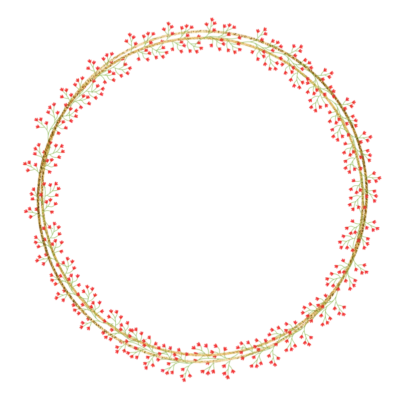 Frame Flowers Wreath Stickdatei – Herzen & Liebe