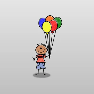 Balloon Boy Kid Stickdatei