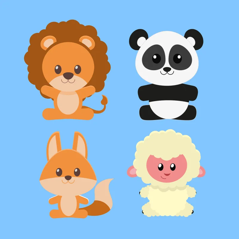 Animals Cartoon Lion Stickdatei – Tiere