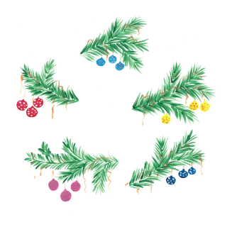 Hand painting Watercolor painting Christmas Stickdatei – Weihnachten