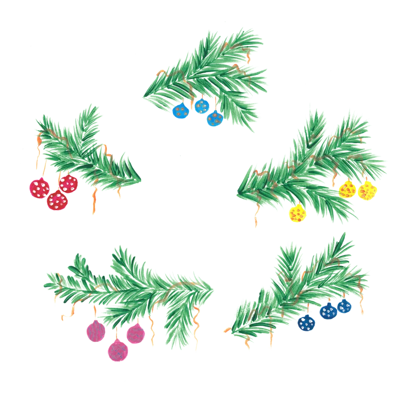 Hand painting Watercolor painting Christmas Stickdatei – Weihnachten