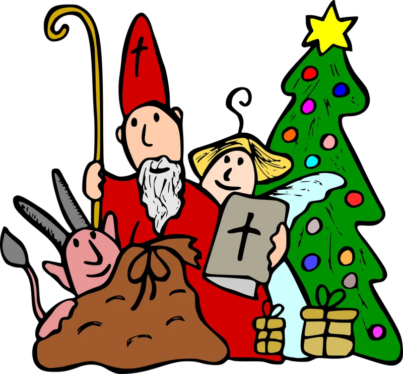 Devil Saint nicholas Angel Stickdatei – Weihnachten