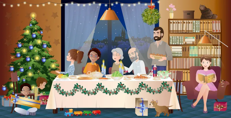 Christmas Family Holiday Stickdatei – Weihnachten