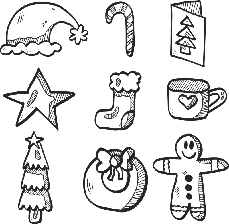 Christmas Cartoon Gifts Stickdatei – Weihnachten