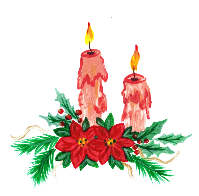 Christmas Candles Nature Stickdatei – Weihnachten
