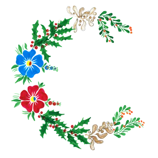 Christmas Ornament Border Stickdatei