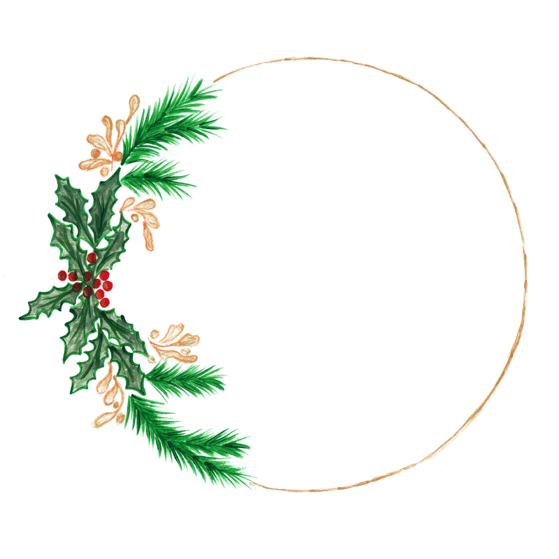 Christmas Wreath Frame Stickdatei – Weihnachten