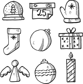 Christmas Decoration Icon Stickdatei