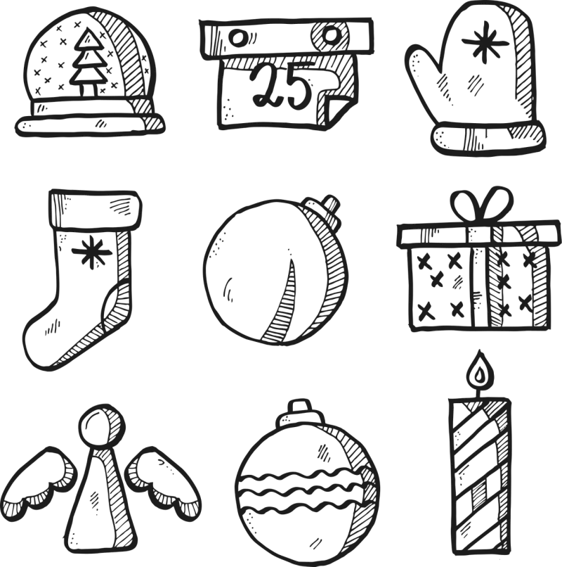 Christmas Decoration Icon Stickdatei – Weihnachten
